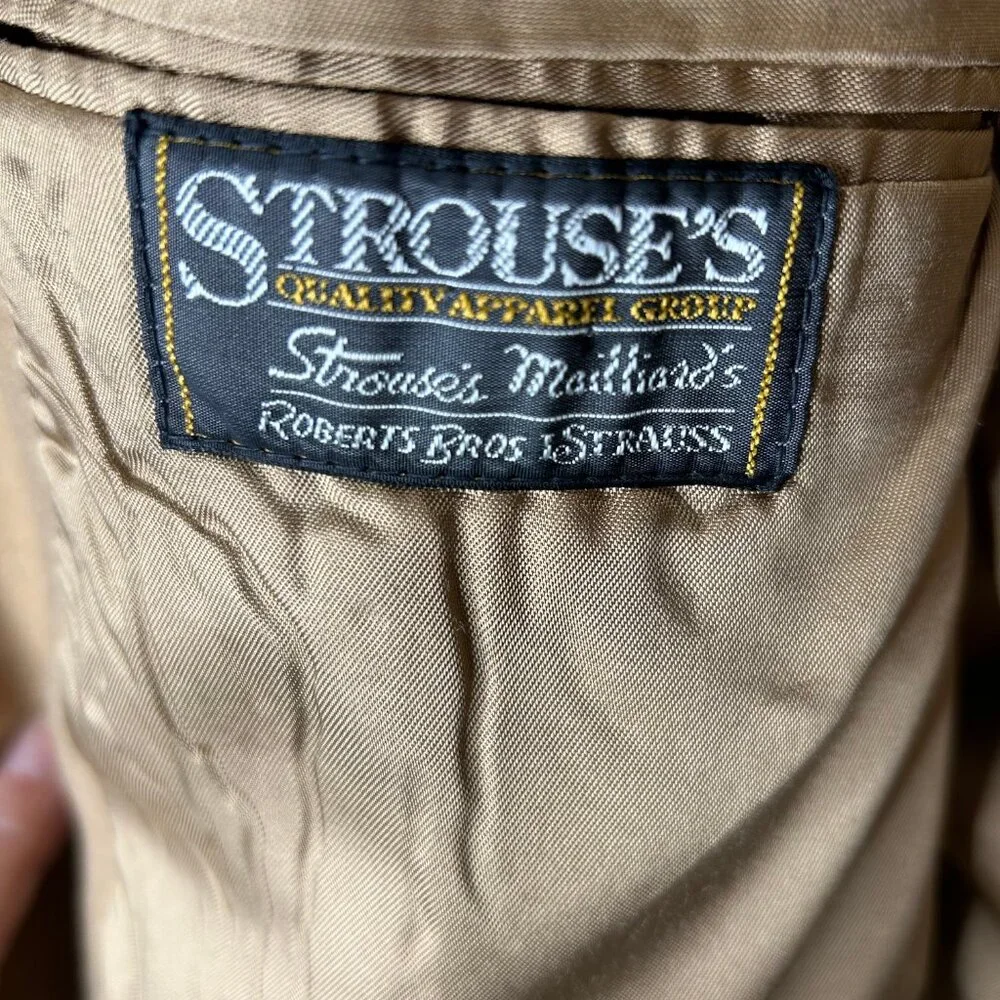 Strouse’s Men’s Jacket sz 46R? 100% Camel Hair Sport Blazer Tan Soft USA